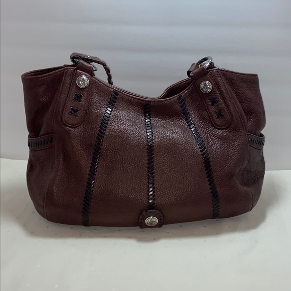 Auth Brighton Braided Handle Pebble Leather Purse - Picture 3 of 16